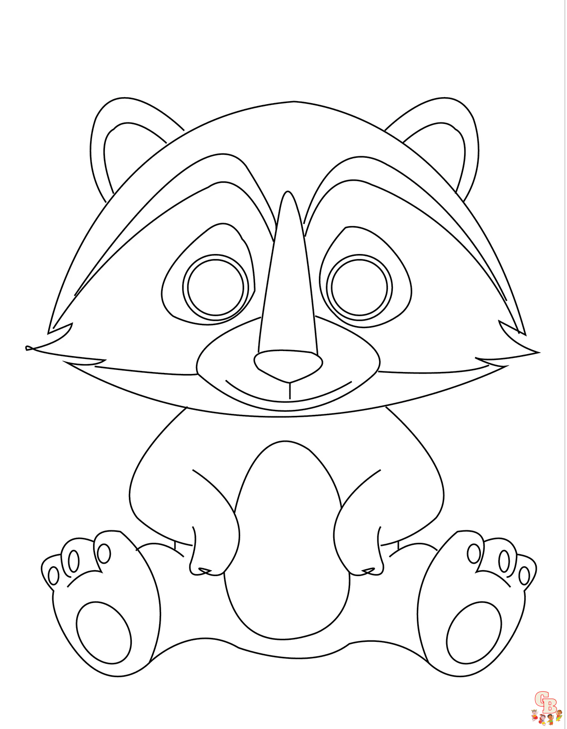 Cute Raccoon Coloring Pages 2