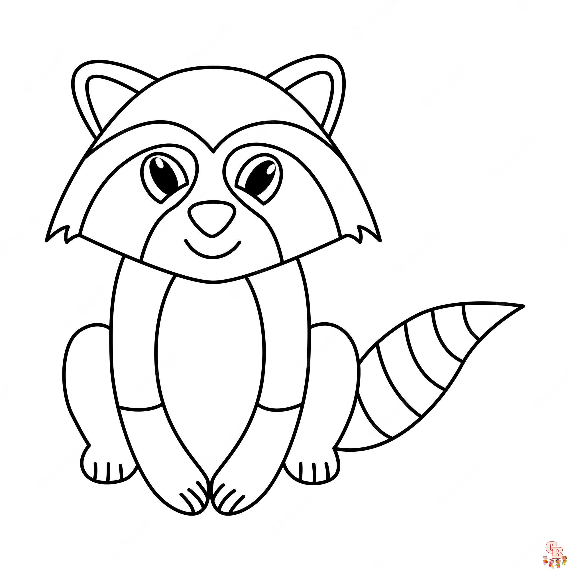 Cute Raccoon Coloring Pages 3