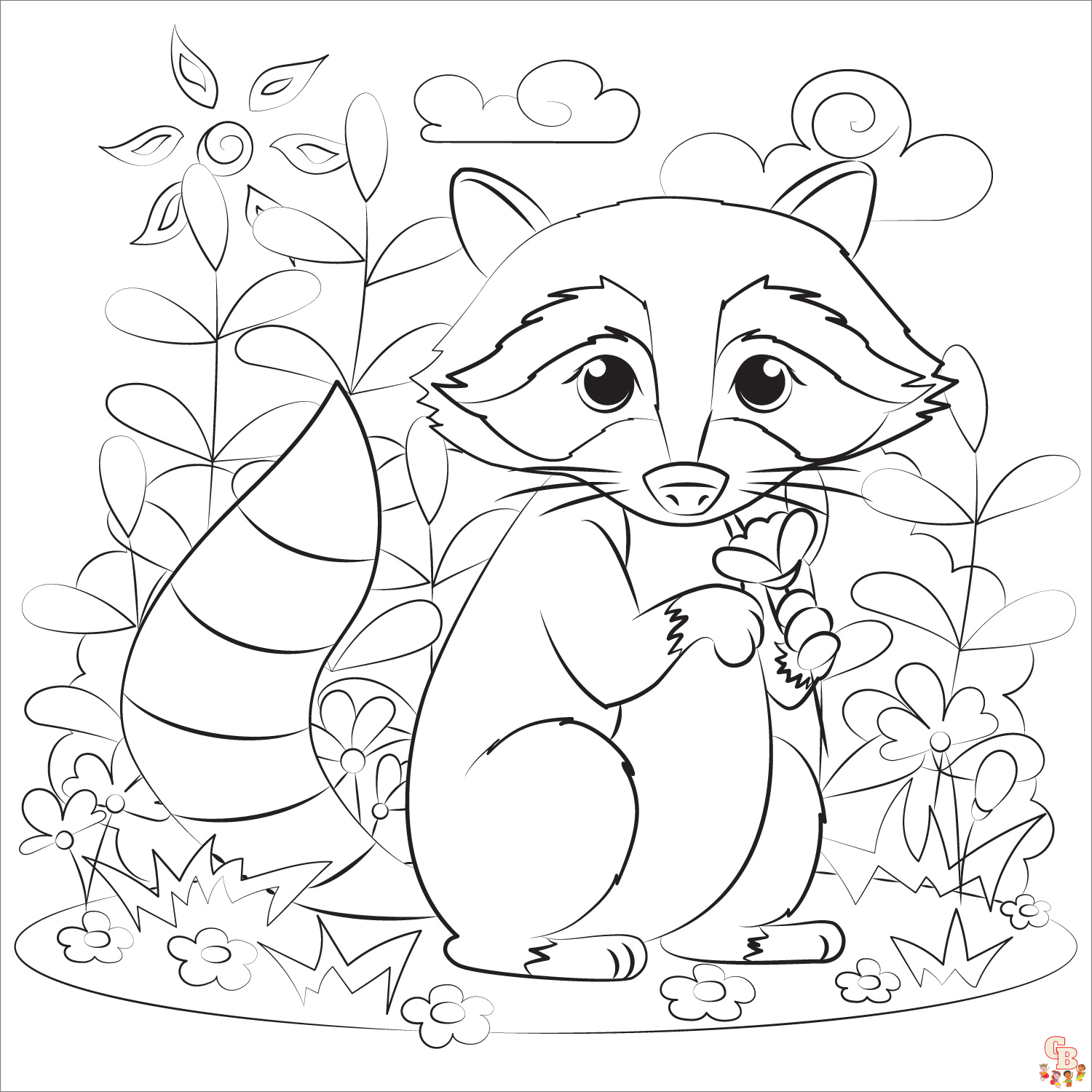 Cute Raccoon Coloring Pages 3