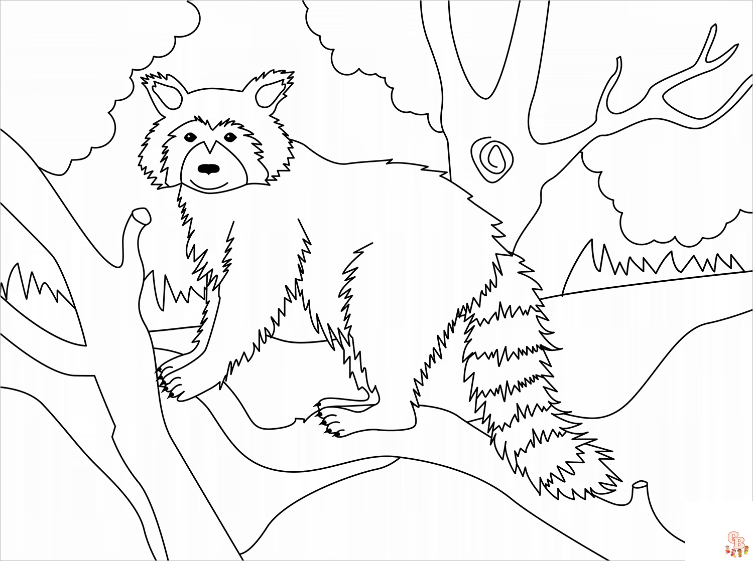 Cute Raccoon Coloring Pages 4