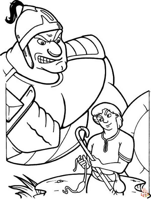 David and Goliath Coloring Pages 10