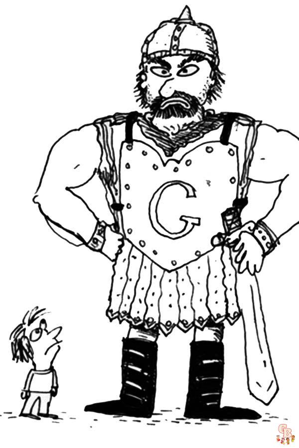 David and Goliath Coloring Pages 11
