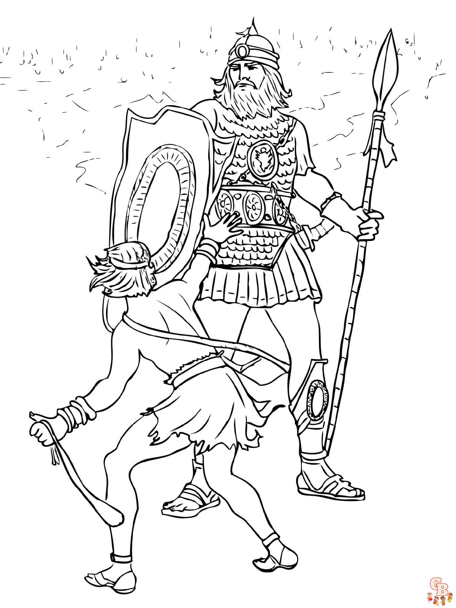 David and Goliath Coloring Pages 12