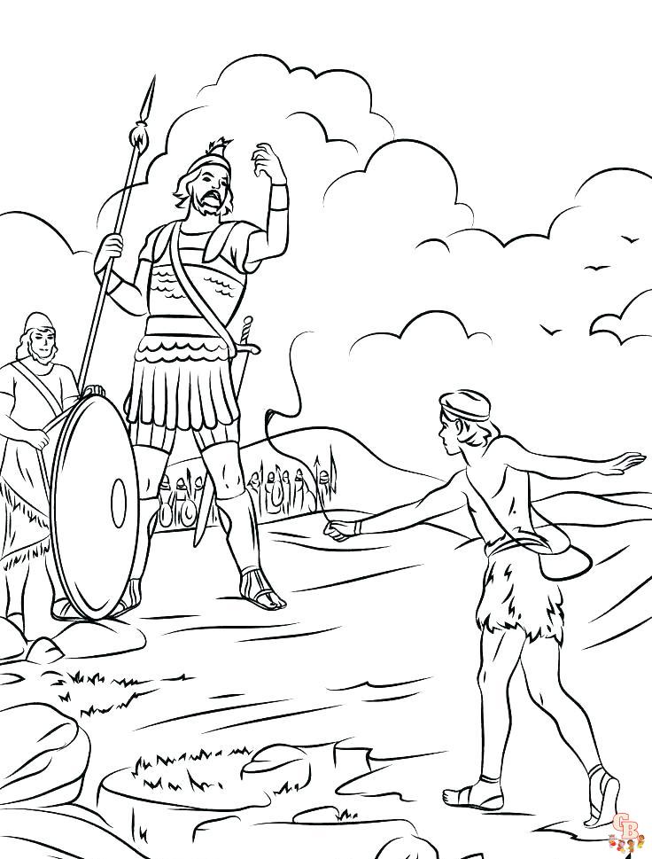 David and Goliath Coloring Pages 3