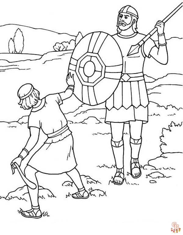 David and Goliath Coloring Pages 4