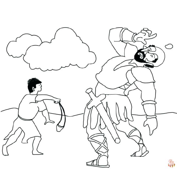 David and Goliath Coloring Pages 5
