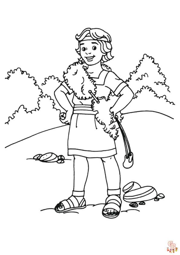 David and Goliath Coloring Pages 7
