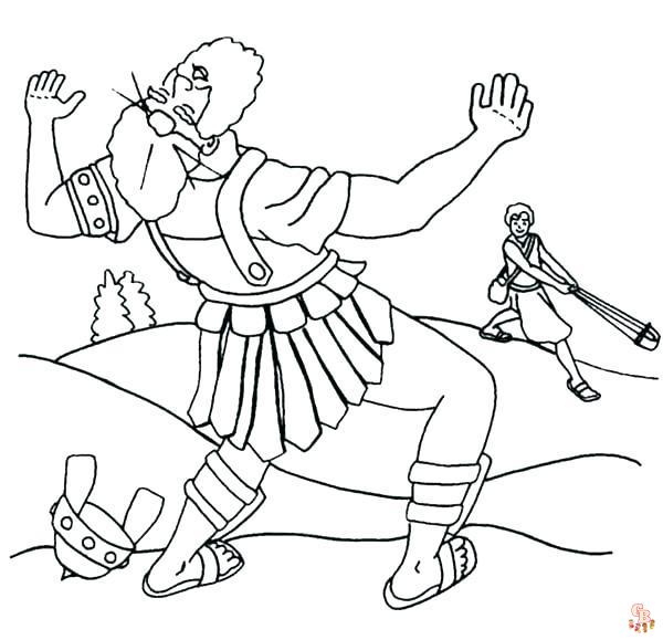 David and Goliath Coloring Pages 8