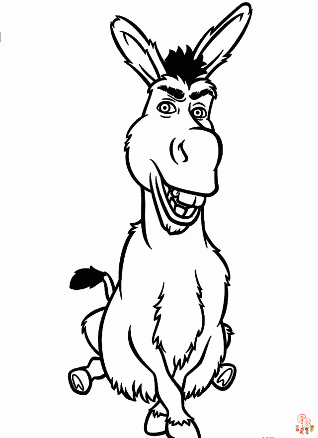 shrek donkey coloring page