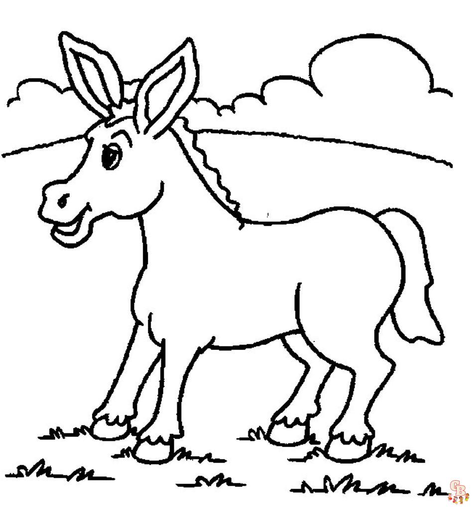 Donkey Coloring Pages 1