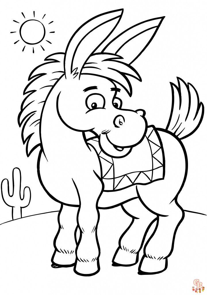 Donkey Coloring Pages 3