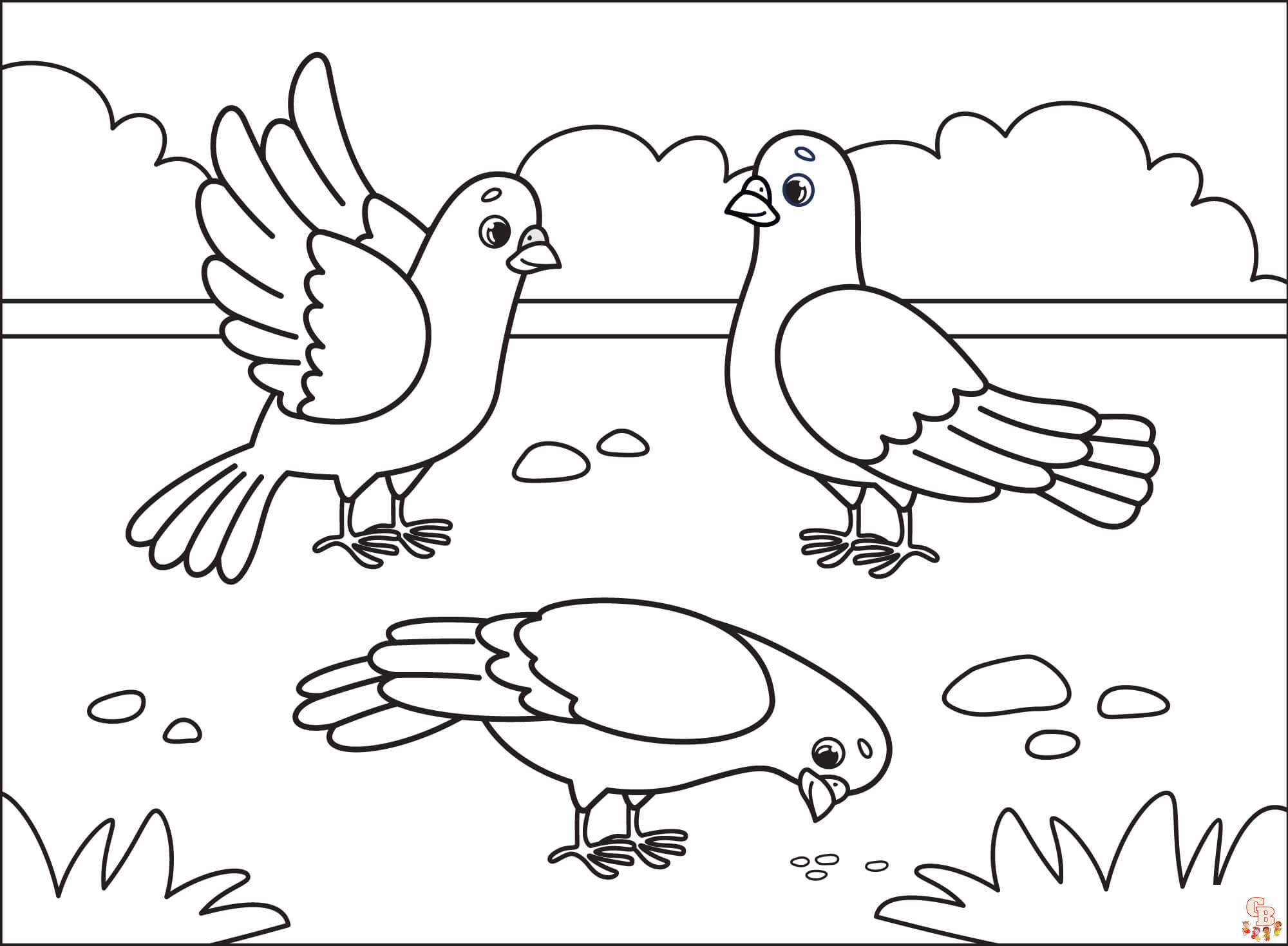 Птица голубь раскраска для детей