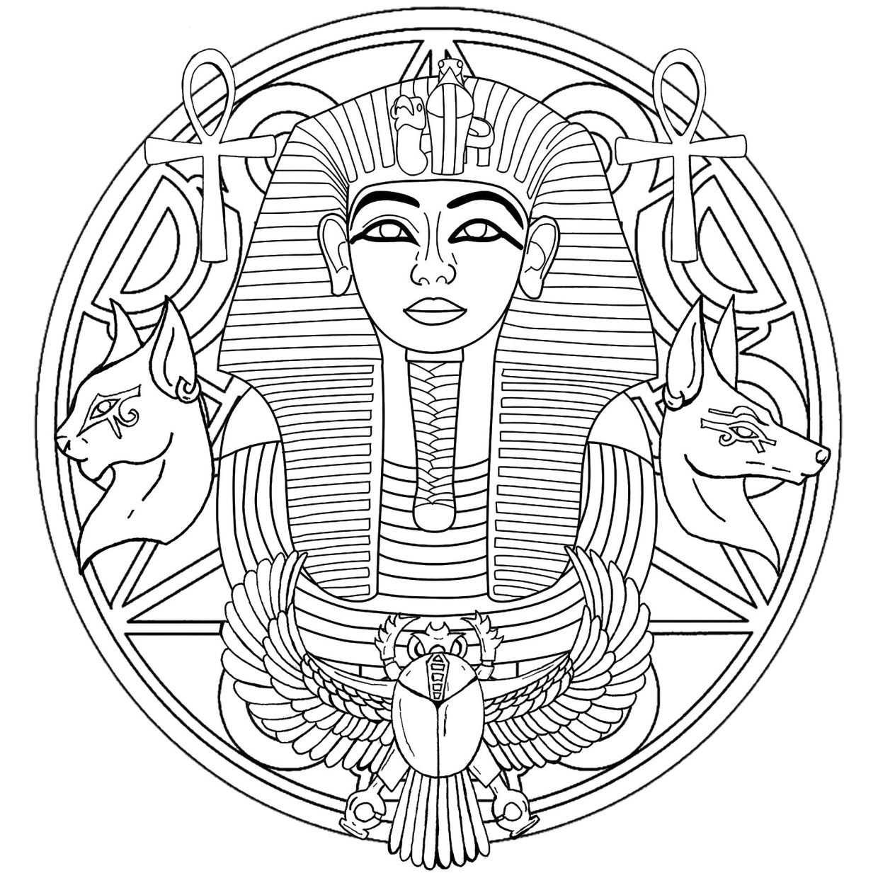 Egyptian Masks coloring pages 3