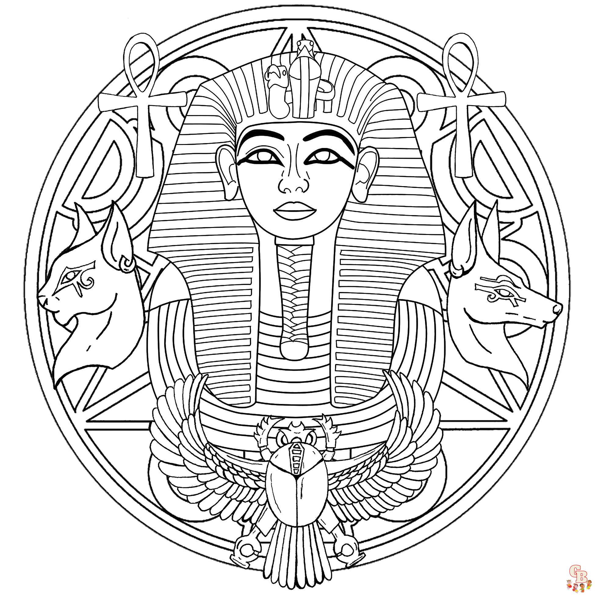 Egyptian Masks coloring pages 3