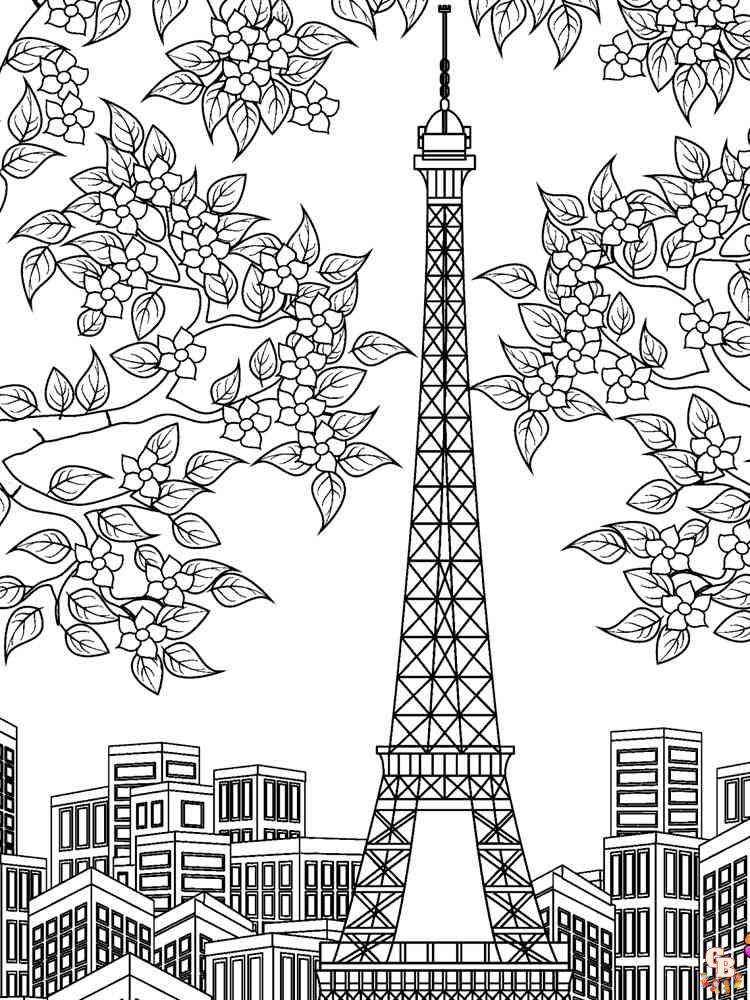 Eiffel Tower Coloring Pages 2