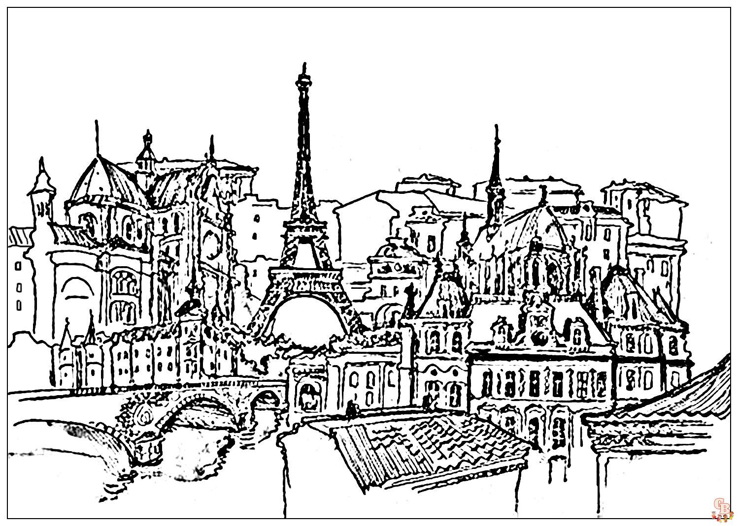 Eiffel Tower Coloring Pages 5