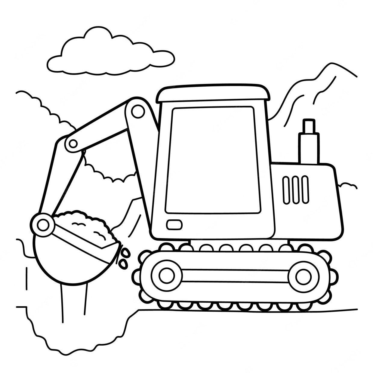 Excavator Coloring Pages 4
