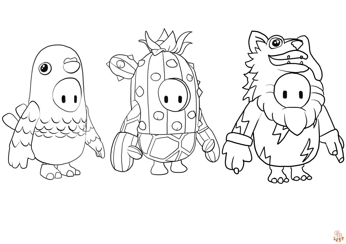 Fall Guys Coloring Pages Printable Free Sheets for Kids