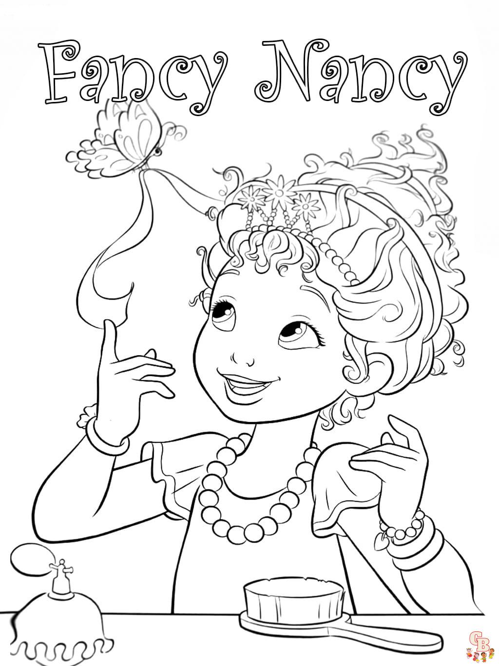 Gratis utskrivbare Fancy Nancy Coloring Pages for barn | GBcoloring