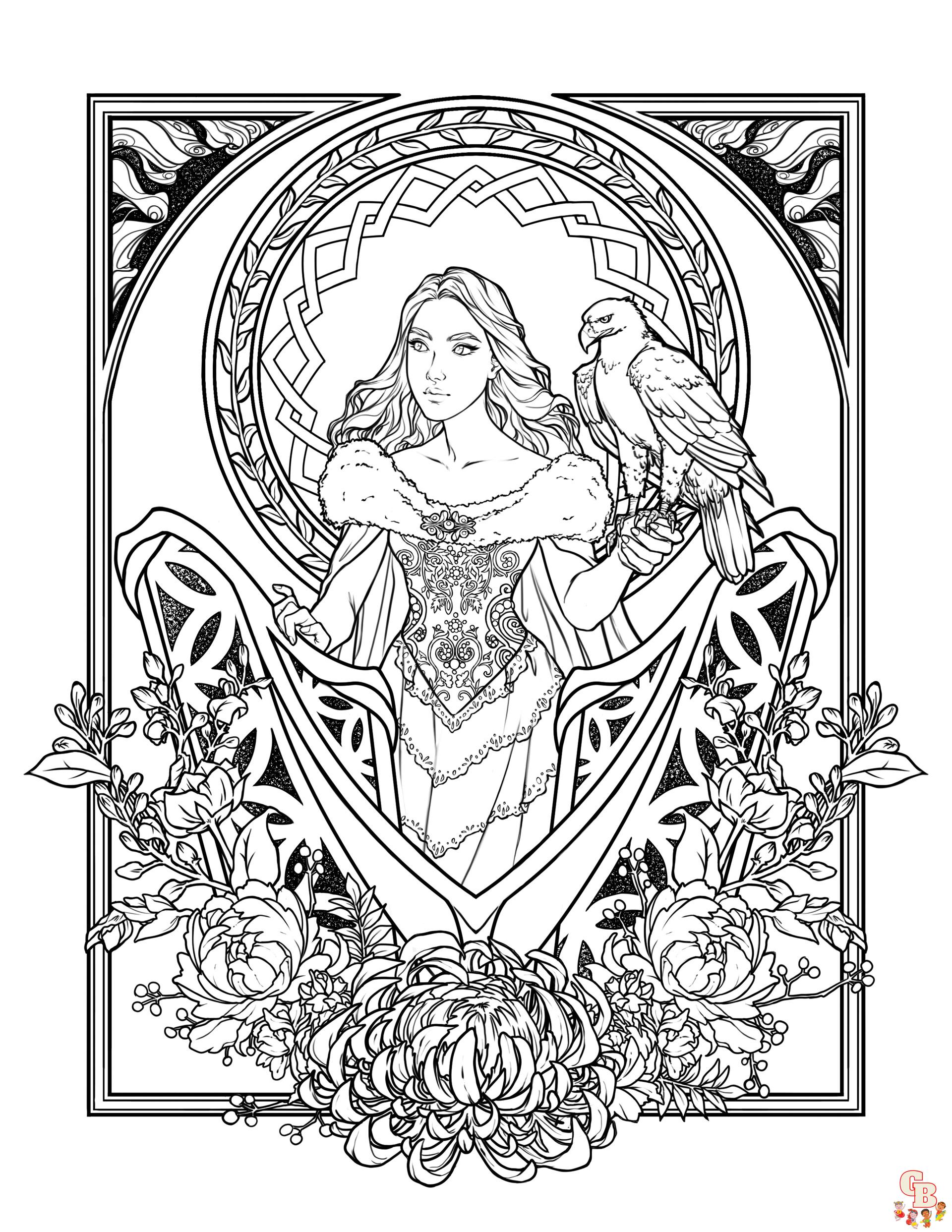 detailed fantasy coloring pages