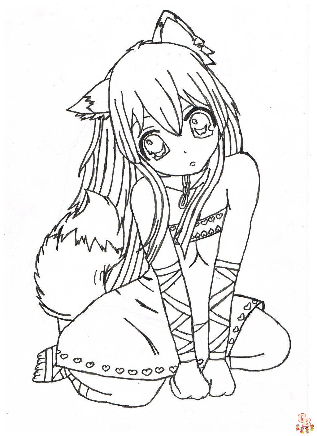 Female Anime Coloring Pages 2