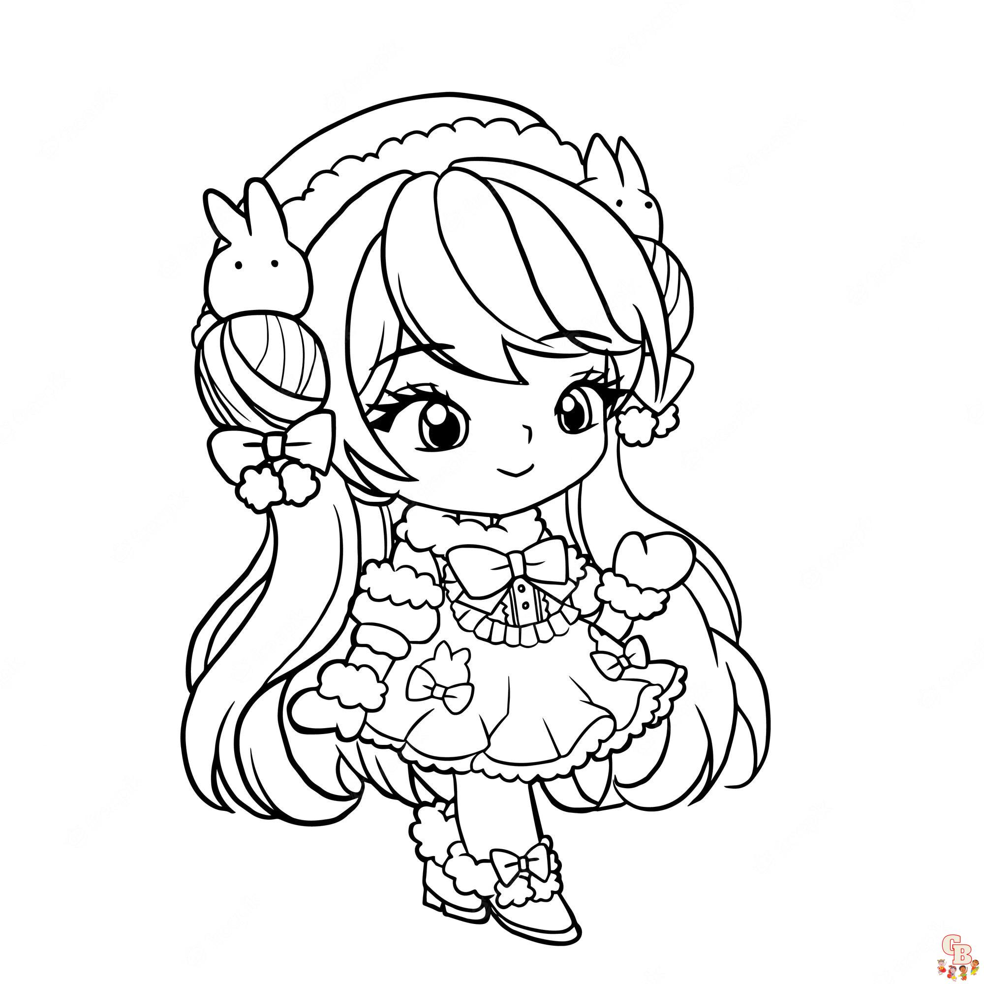Female Anime Coloring Pages 4