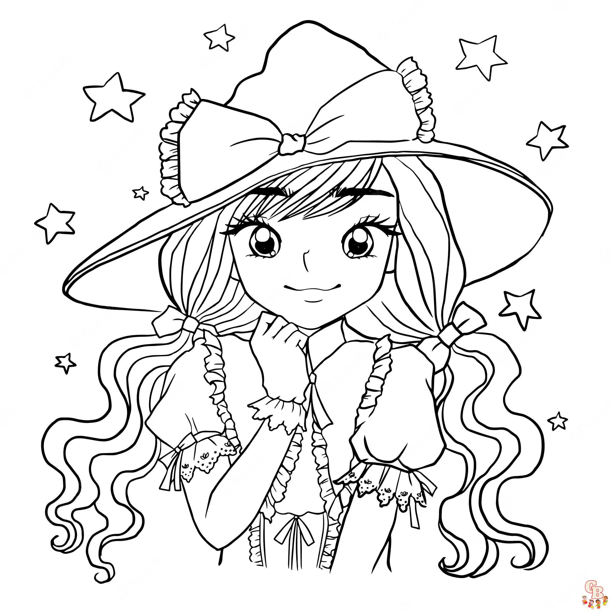 Female Anime Coloring Pages 5