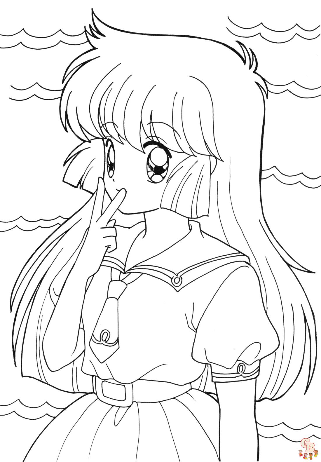 Female Anime Coloring Pages 7