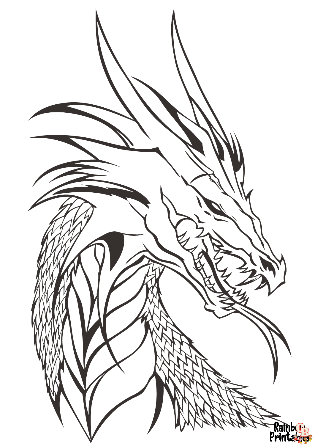 Desenhos para colorir de dragão de fogo para colorir grátis para crianças