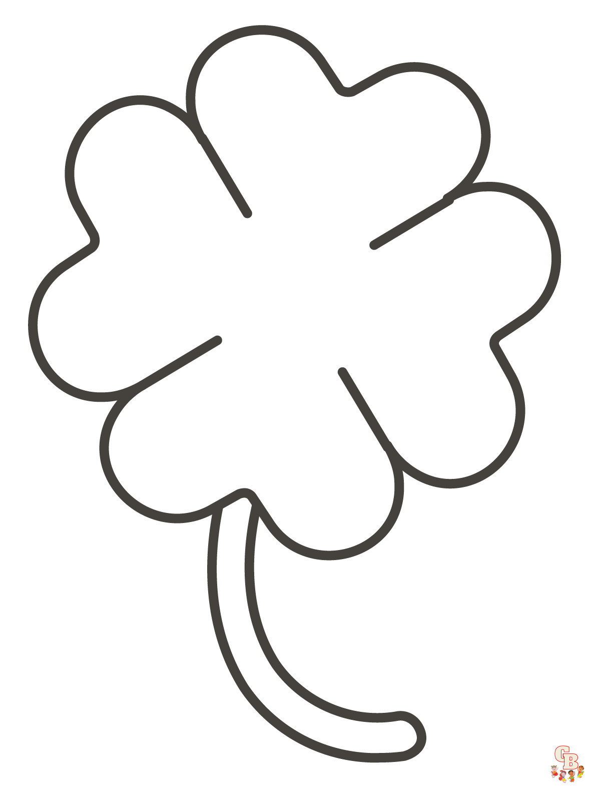 Four Leaf Clover Coloring Pages 1