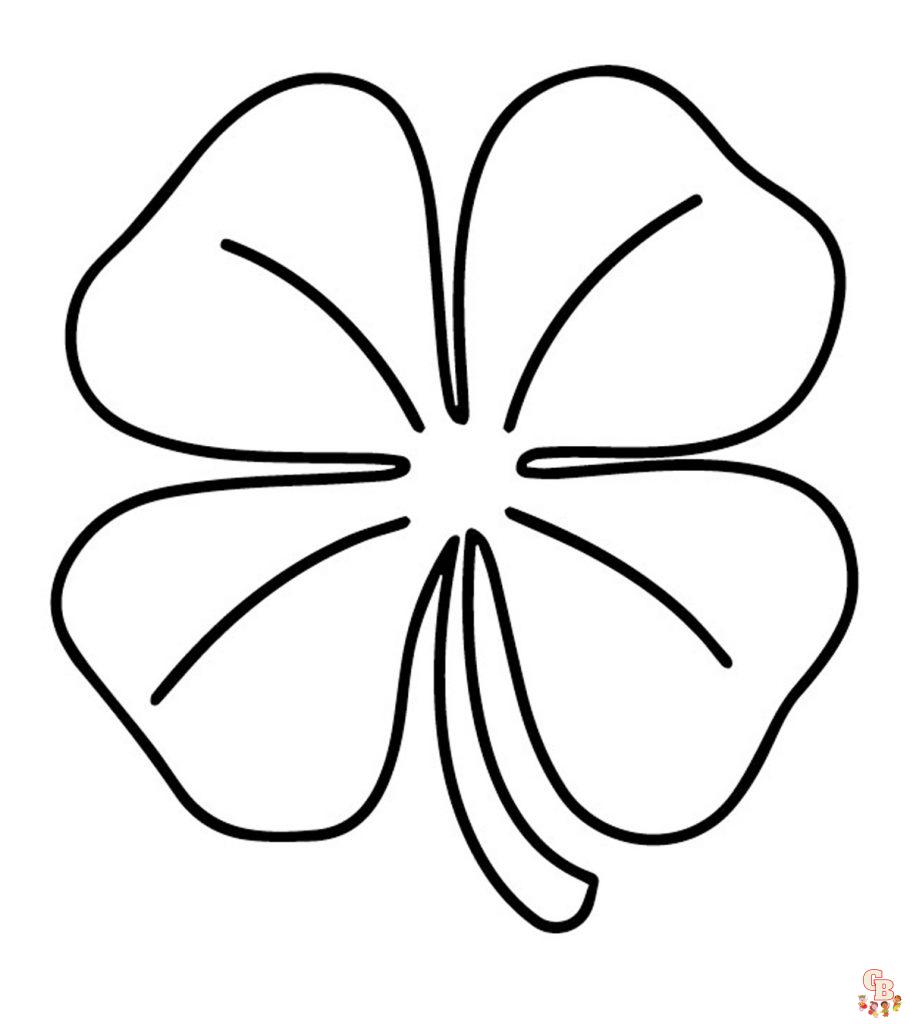 Four Leaf Clover Coloring Pages 3