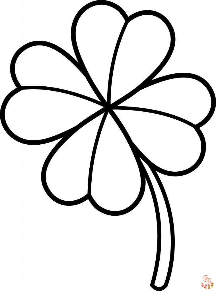 Four Leaf Clover Coloring Pages 5