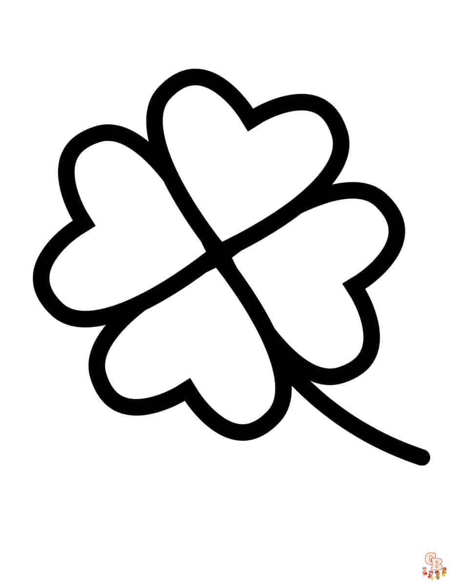 Four Leaf Clover Coloring Pages 6