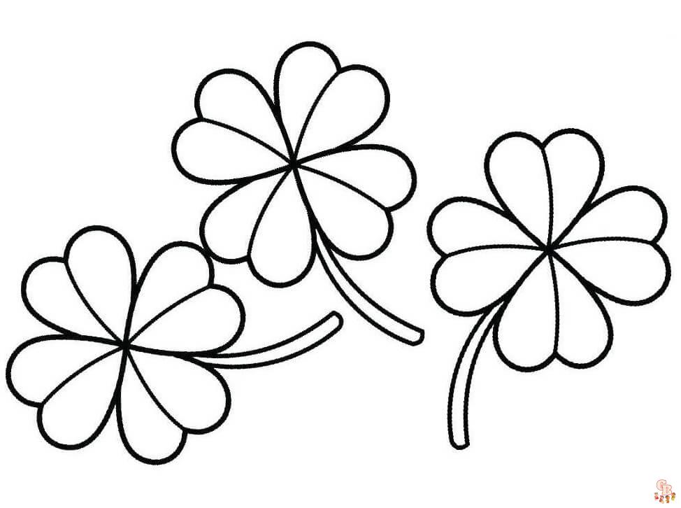 Four Leaf Clover Coloring Pages 7