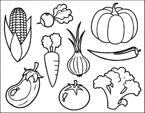 Printable Fruit and Vegetable Coloring Pages - GBcoloring