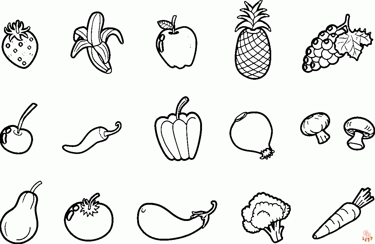 Fruit and Vegetable Coloring Pages 2