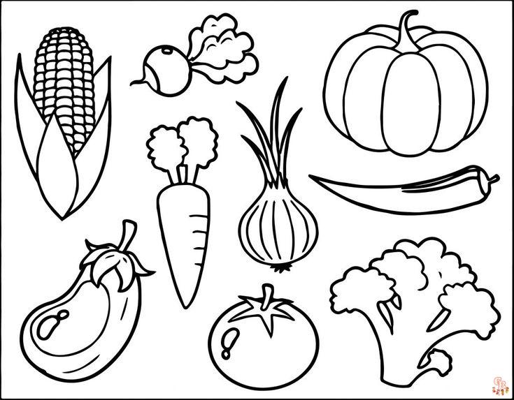 Fruit and Vegetable Coloring Pages 2