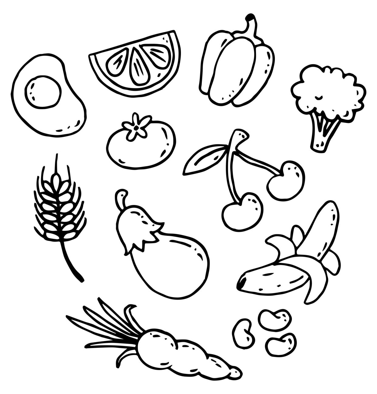 Fruit and Vegetable Coloring Pages 9