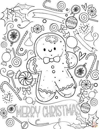 Gingerbread Christmas Coloring Pages 1