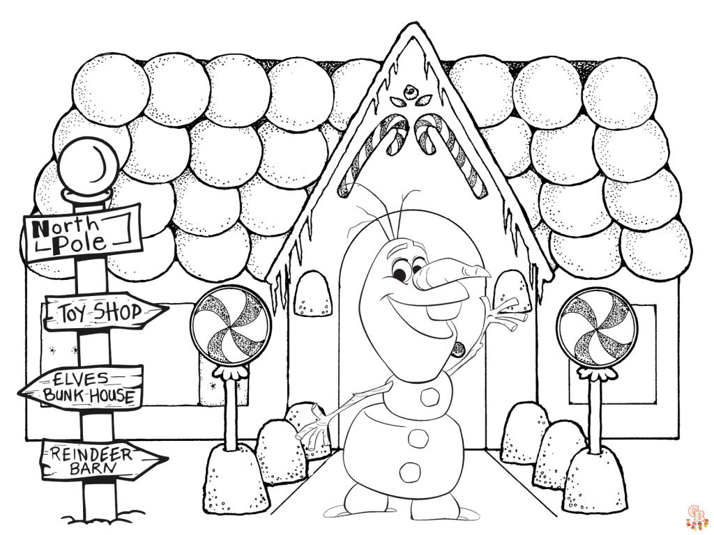 Gingerbread Christmas Coloring Pages 1