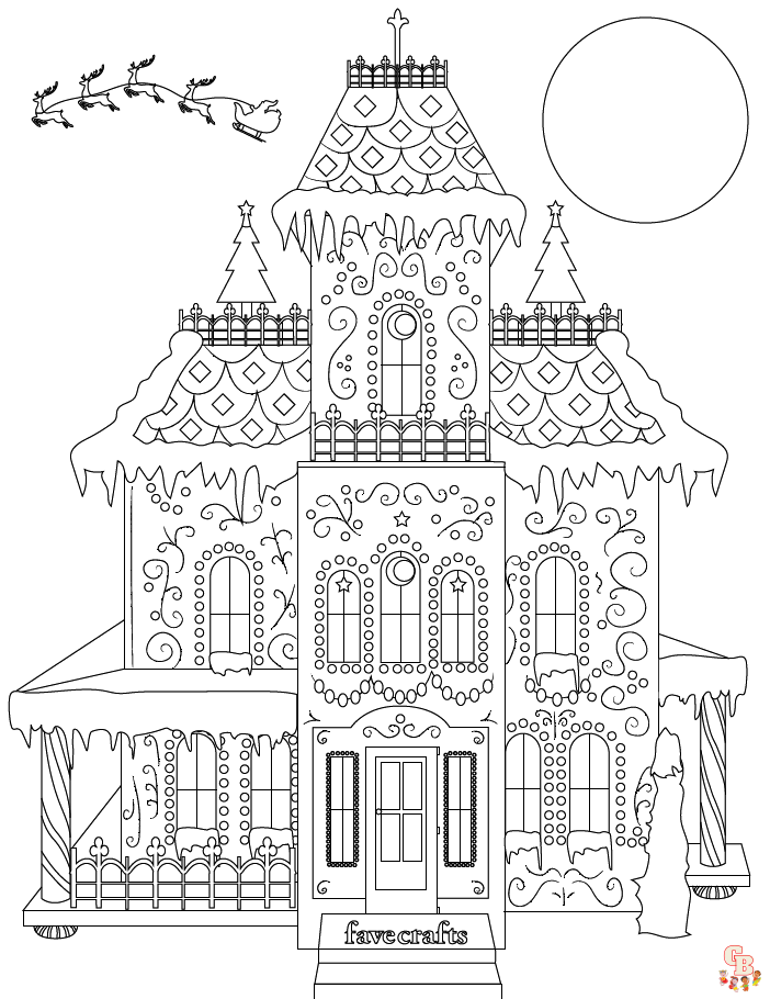 Gingerbread Christmas Coloring Pages 2