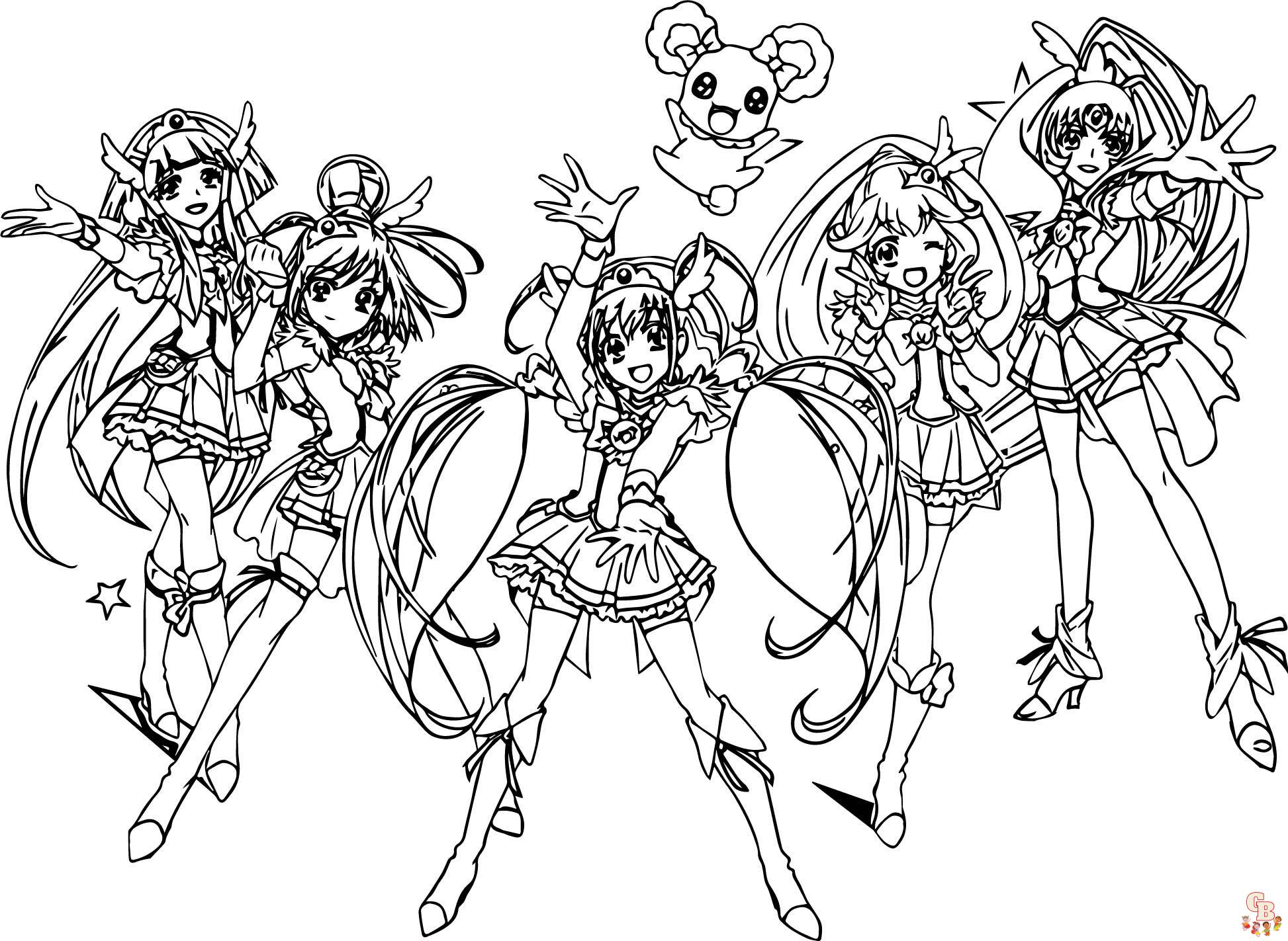 Glitter Force Coloring Pages 1
