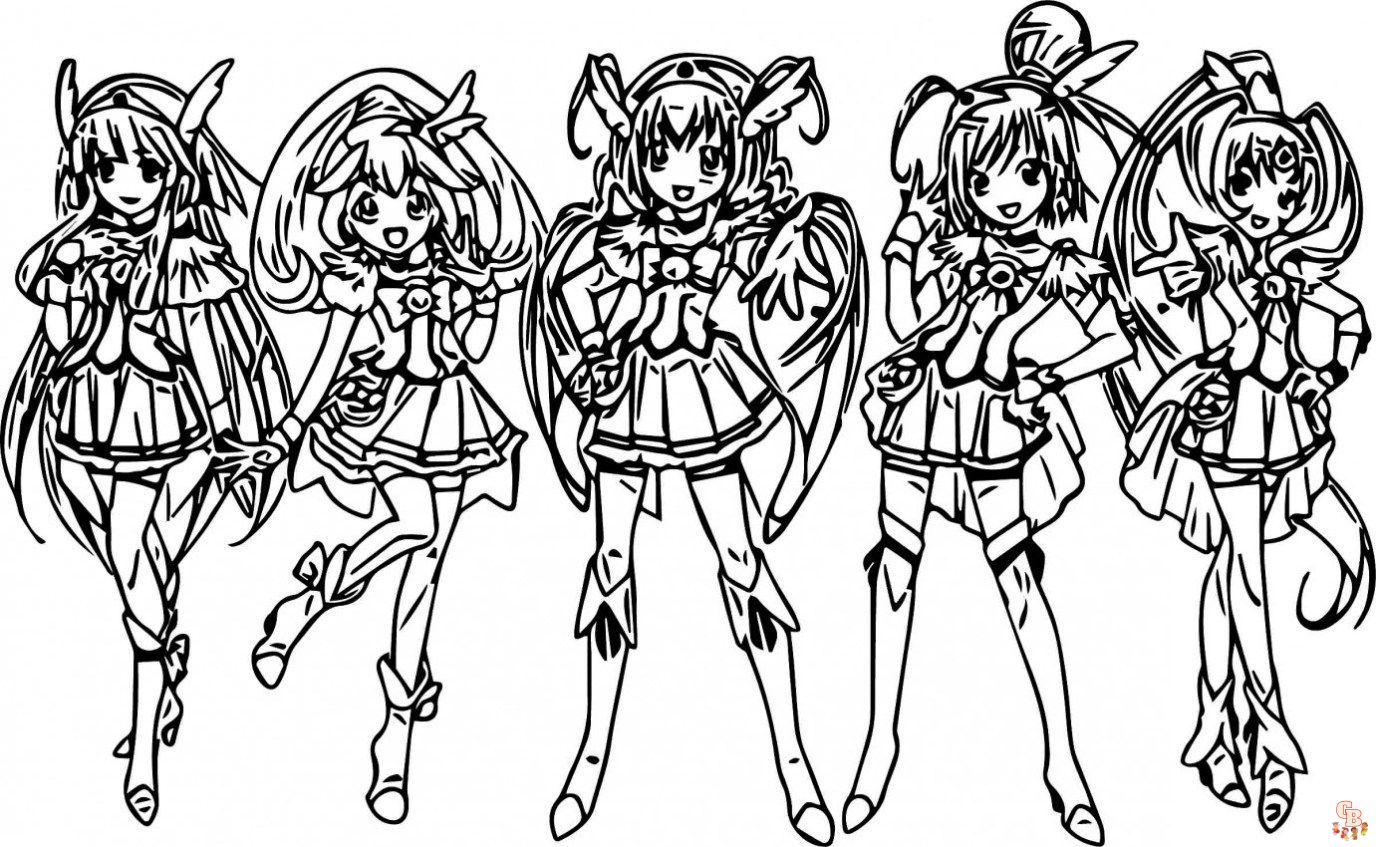 Glitter Force Coloring Pages 2