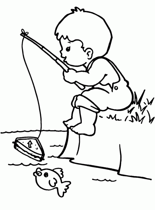 Free Gone Fishing Coloring Pages | GBcolori