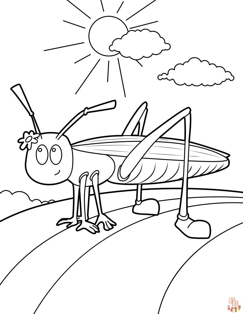 Grasshopper Coloring Pages 12