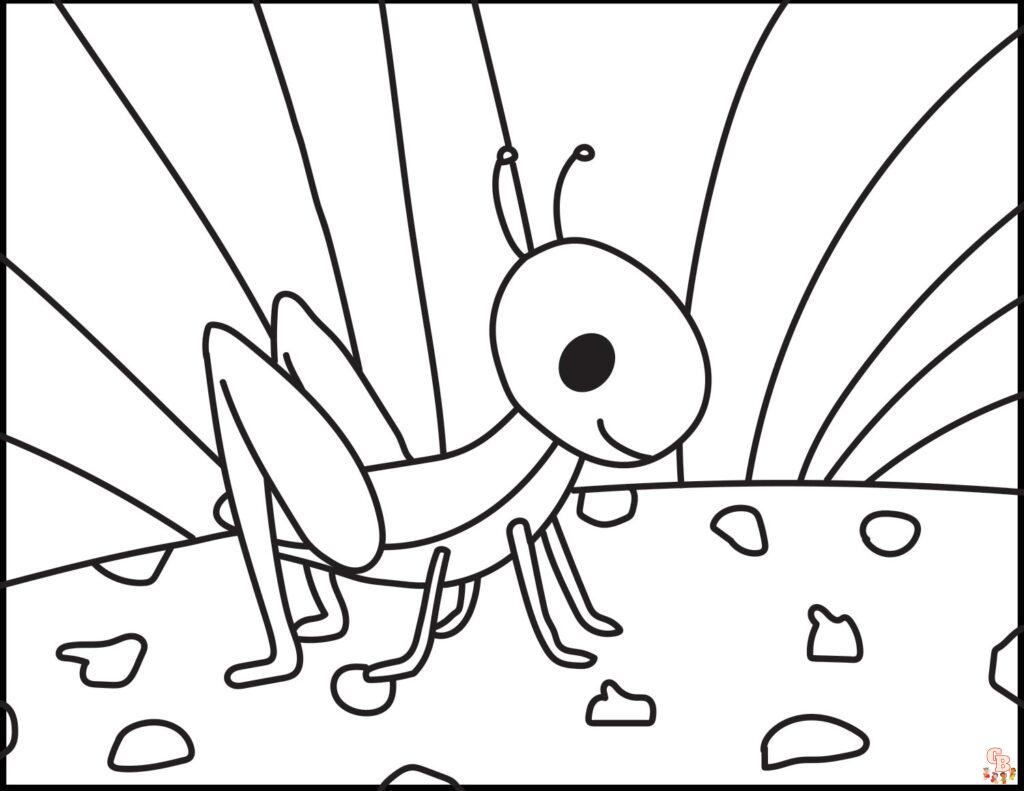 Grasshopper Coloring Pages 9