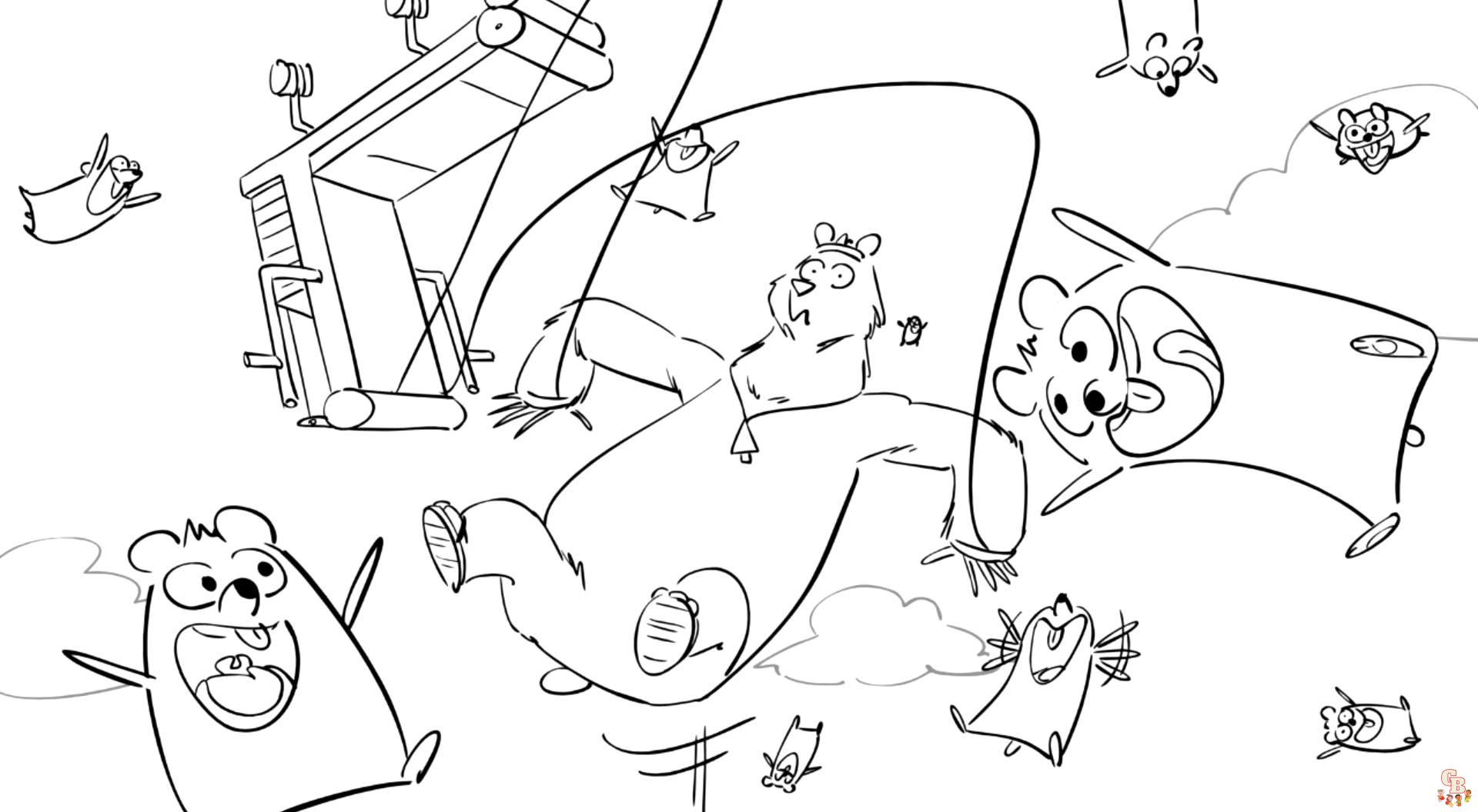 Grizzy and the Lemmings Coloring Pages