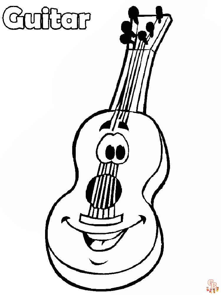 Guitar Coloring Pages 10