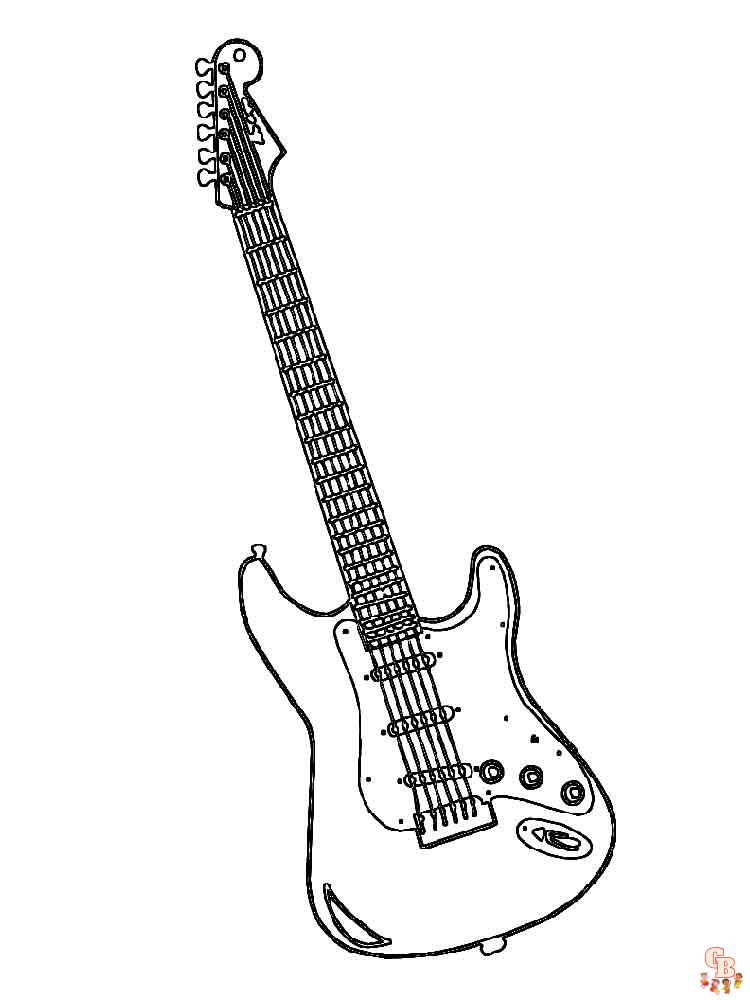 electric guitar coloring pages