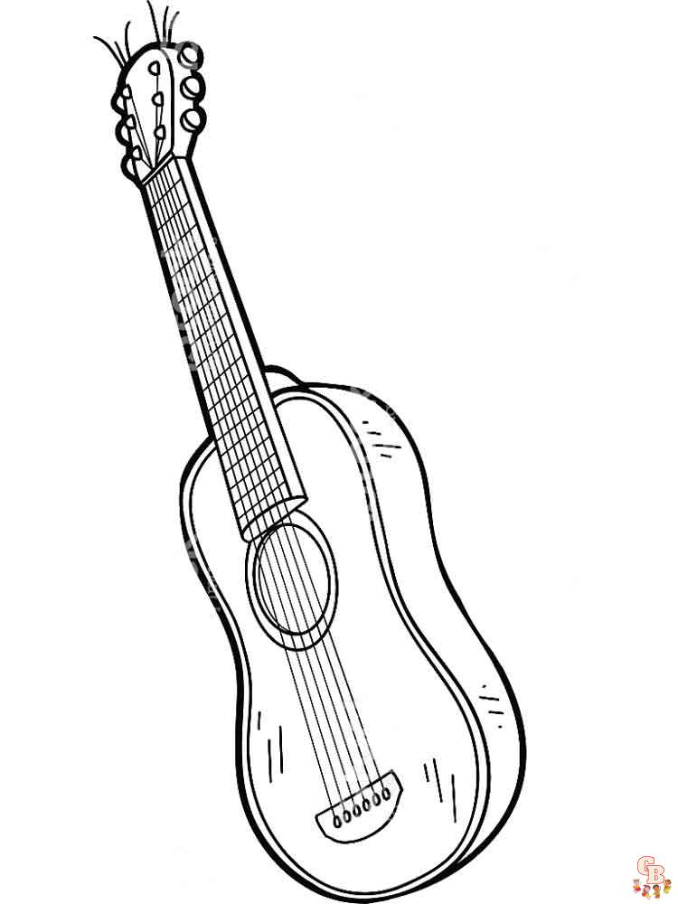 Guitar Coloring Pages 12